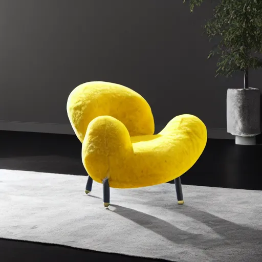 Image similar to a banana - shaped chair, design draft