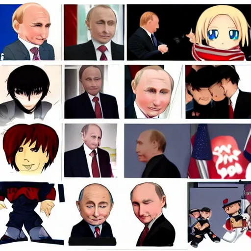 Image similar to Putin anime chibi style