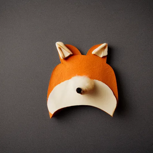 Image similar to studio photography of sandwich in the shape of a fox