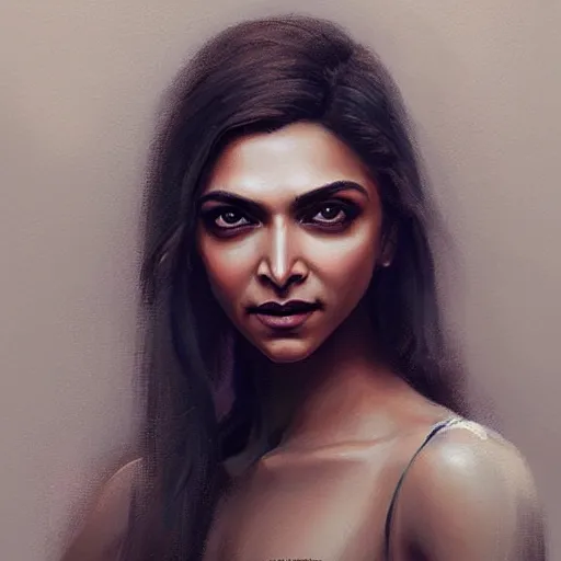 Image similar to “ portrait of deepika padukone by greg rutkowski, young, attractive, highly detailed portrait, scifi, digital painting, artstation, concept art, smooth, sharp foccus ilustration, artstation hq ”