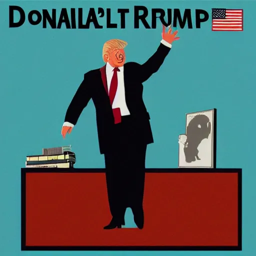 Prompt: vinyl record of donald trump, vinyl record