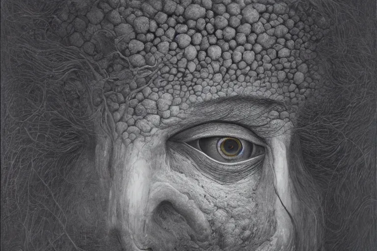 Image similar to her eyes wide by zdzisław beksiński, jeffrey smith and h.r. giger, oil on canvas, XF IQ4, f/1.4, ISO 200, 1/160s, 8K, RAW, unedited, symmetrical balance, in-frame