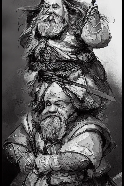 Image similar to Concept art of a dwarf by Even Amundsen, digital ink