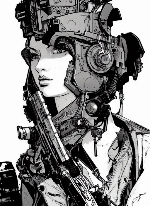 Prompt: beautiful cyberpunk assassin. codename : vixen. portrait by ashley wood and alphonse mucha and laurie greasley and josan gonzalez and james gurney. illustration, pop art, cinematic. realistic proportions. moody industrial setting. artstationhq. smooth. sharp focus.
