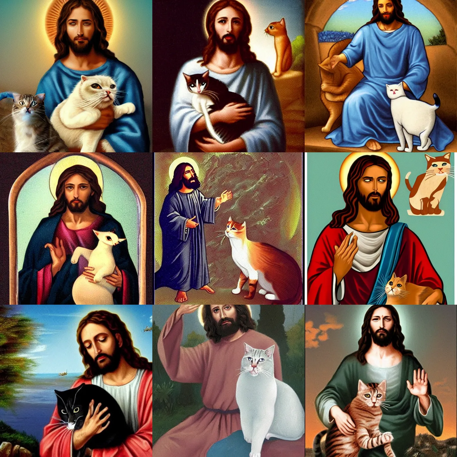 Prompt: jesus with cat features