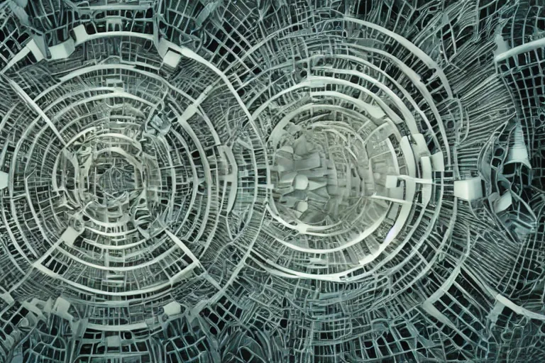 Image similar to a complex organic fractal 3 d ceramic megastructure, cinematic shot, photo still from movie by denis villeneuve