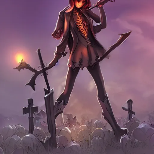 Image similar to halloween night graveyard graves and crosses, trending on artstation, 30mm, by Artgerm