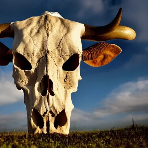 Image similar to a skull made out of cow, national geographic photo