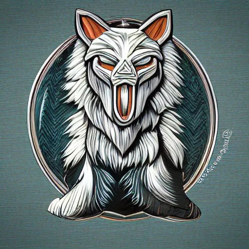 Prompt: fenrir art deco