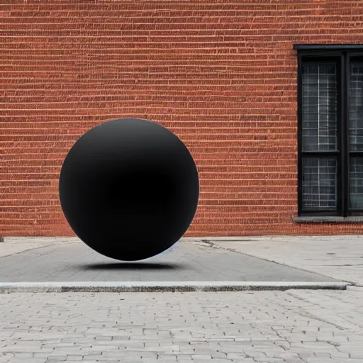 Image similar to Vantablack orb floating in midair, photograph, laboratory