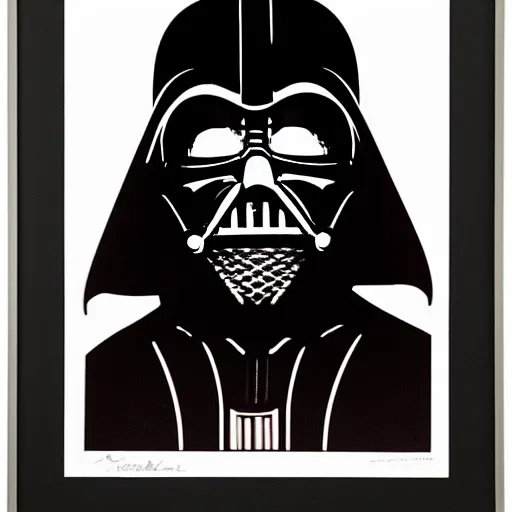 Image similar to andy warhol framed print of darth vader