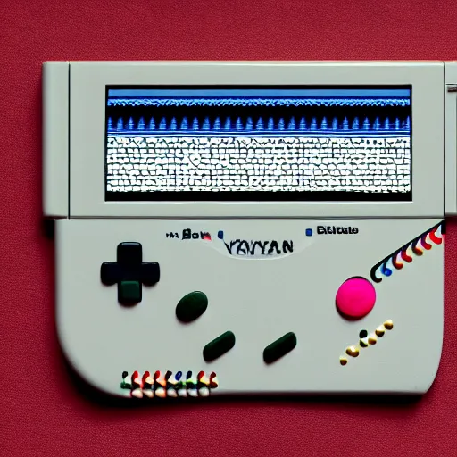Image similar to Photo of a historic Mayan Game Boy, detailed, studio-lighting, award-winning