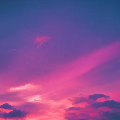 Prompt: Aesthetic sunset clouds, pink, purple