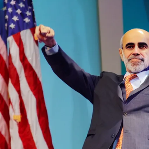 Prompt: Ben Bernanke dabbing