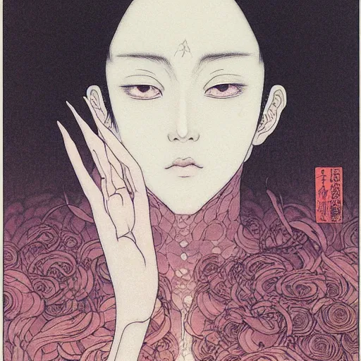 Image similar to prompt : portrait of muse soft light painted by takato yamamoto, inspired by ghost in shell anime, smooth face feature, intricate oil painting, high detail, sharp high detail, manga and anime