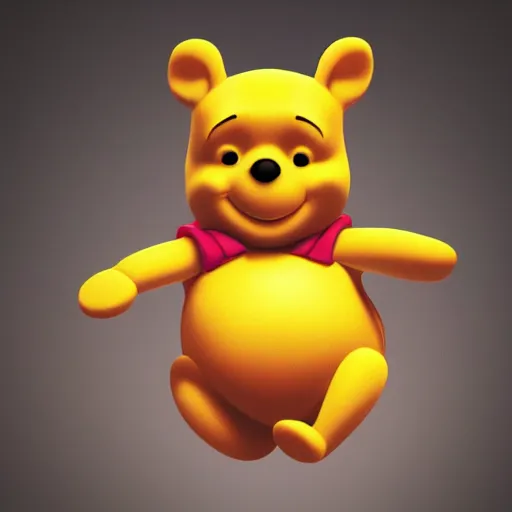 Image similar to maya render of winnie the pooh, 3d digital art, studio lighting