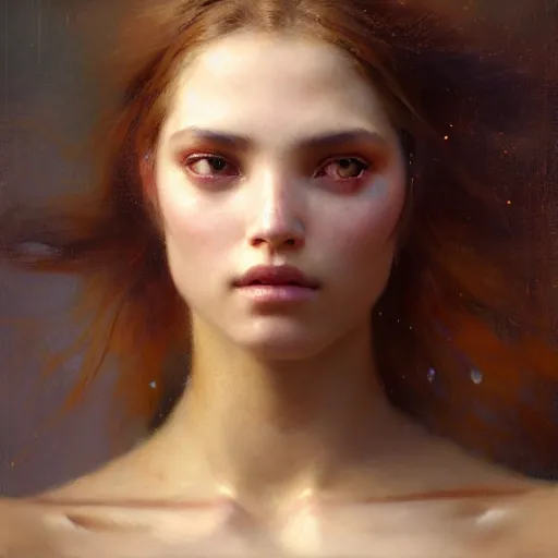 Image similar to a half body portrait of a good - lookiung girl,, high detail, cleary see face, by gaston bussiere, bayard wu, greg rutkowski, odd nerdrum, maxim verehin, dan dos santos, masterpiece, sharp focus, cinematic lightning - h 7 6 8