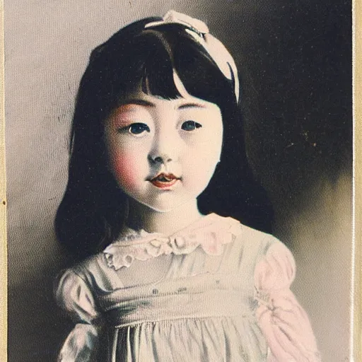 Image similar to a vintage portrait of a girl made by fumiyo kono