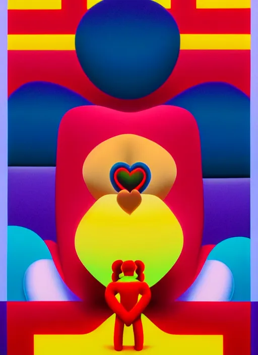 Image similar to heartbreak by shusei nagaoka, kaws, david rudnick, airbrush on canvas, pastell colours, cell shaded, 8 k