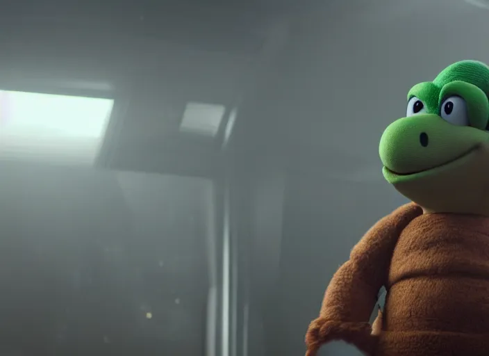 Image similar to film still of yoshi in the new sci - fi movie, 8 k