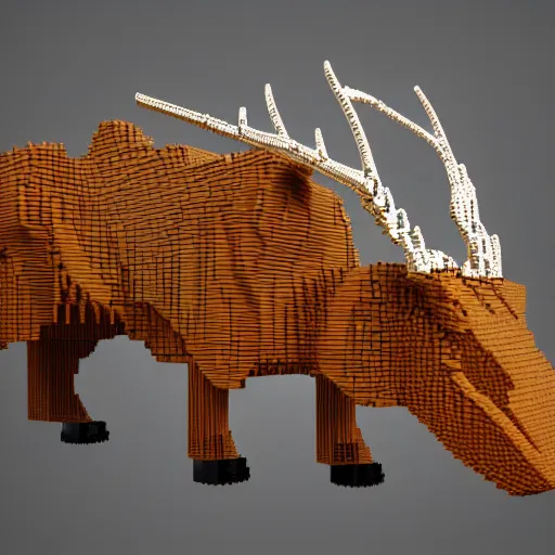 Image similar to Lego dear, volumetric lighting 4K fur photorealistic render