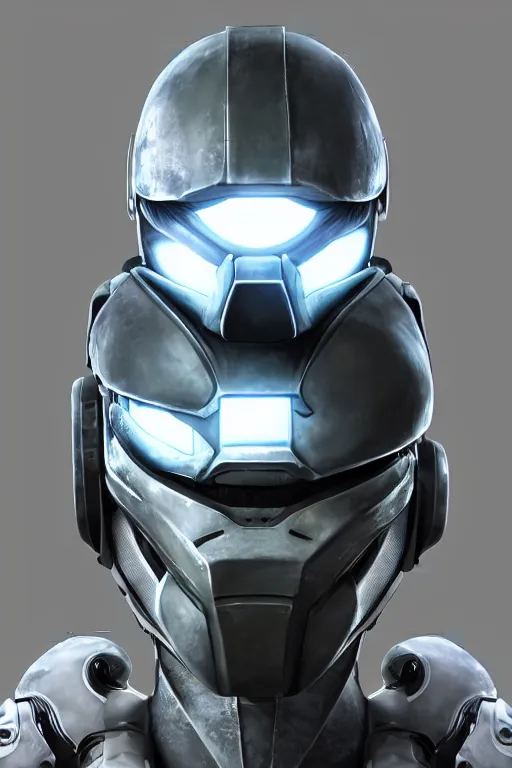 Image similar to robot ninja mask helmet halo master chief radiating a glowing aura global illumination ray tracing hdr fanart arstation by ian pesty and katarzyna da „ bek - chmiel