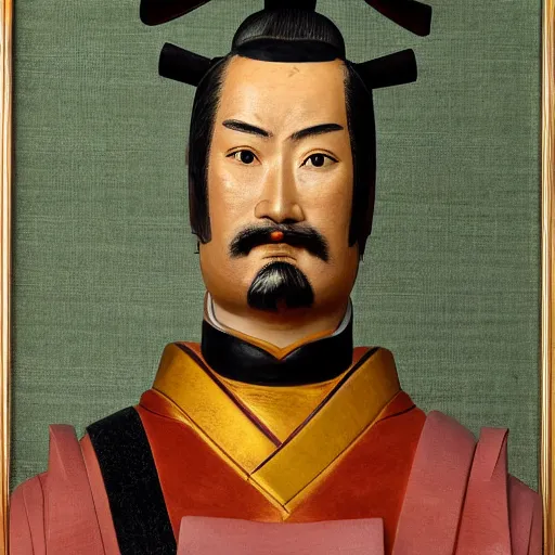 Prompt: Tom Brady as Japanese Samurai in the 1800s, portrait, bust