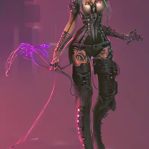 Image similar to cyberpunk witch character, highly detailed, full body, digital painting, artstation, concept art, smooth, sharp focus, illustration