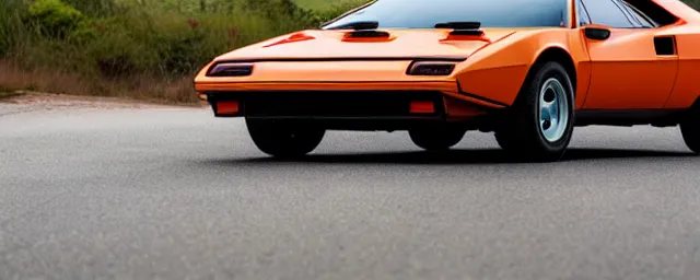 Image similar to a single 1 9 7 6 lotus esprit and 1 9 6 9 dodge charger hybrid with a rocket engine in the trunk, dslr