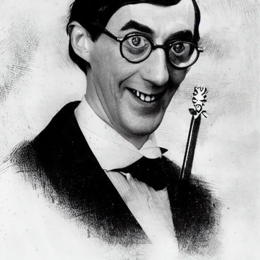 Prompt: a photo of the childcatcher, chitty chitty bang bang, jacob rees - mogg, lollipops