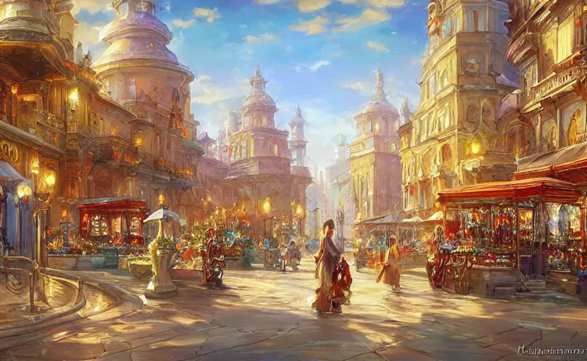 Image similar to Alchemy city. By Konstantin Razumov, highly detailded