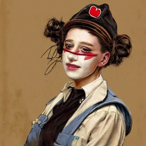 Image similar to clowncore pastel punk young hospital nurse wearing stylish uniform. detailed, portrait, 8 k, artwork by jean - baptiste monge