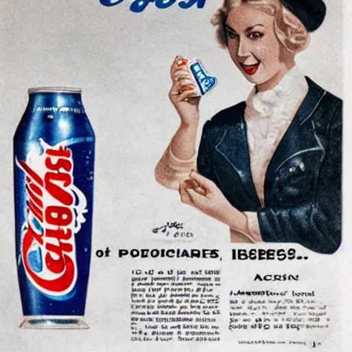 Prompt: An advertisement for pepsi cola and insulin combo