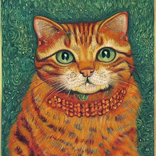 Image similar to portrait of a cat, by louis wain