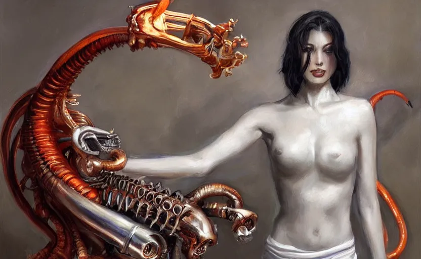 Image similar to Alchemy Xenomorph. By Konstantin Razumov, highly detailded