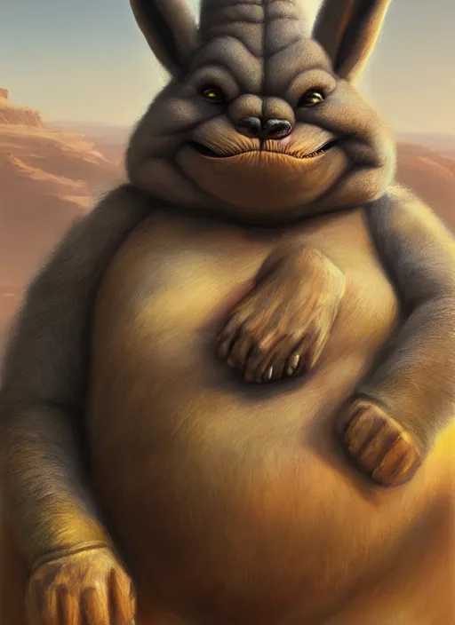 Prompt: hyper realistic, star wars, zoomed out portrait of a mega derpy big chungus, stoned, by greg rutkowski, scott m fischer, artgerm, loish, slight glow, atmospheric, anne stokes, alexandros pyromallis