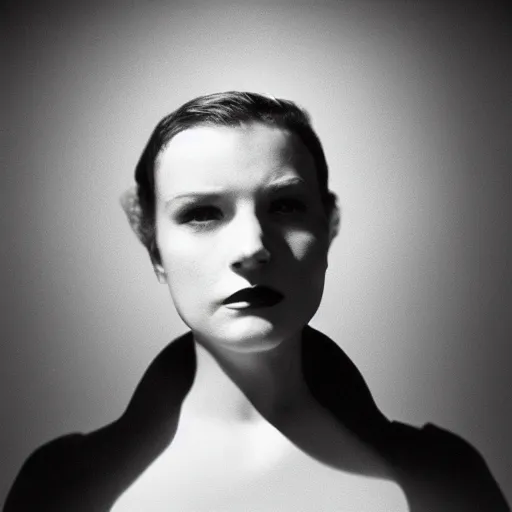 Image similar to a haunting portrait of a supernatural being, headshot, stage lighting, kodak eastman double - x black - and - white 5 2 2 2 film stock, panavision millennium xl 2, 1 9 3 0 s -'4 0 s baltar lenses, octane render