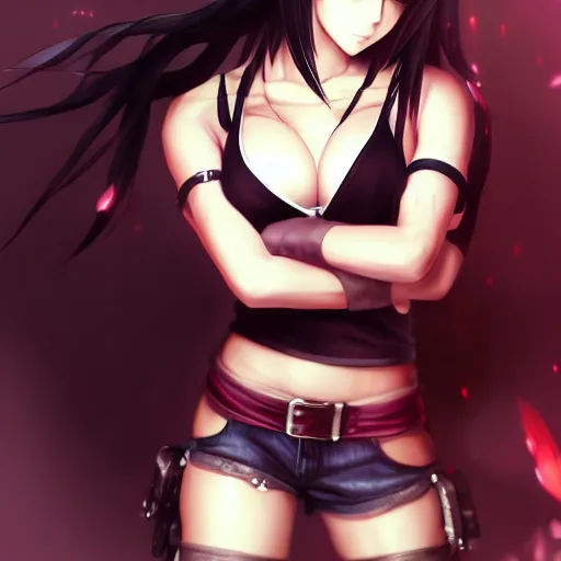 Prompt: beautiful anime art of tifa lockhart by WLOP, rossdraws, Logan Cure, Mingchen Shen, BangkuART, sakimichan, yan gisuka, JeonSeok Lee, zeronis, Chengwei Pan on artstation