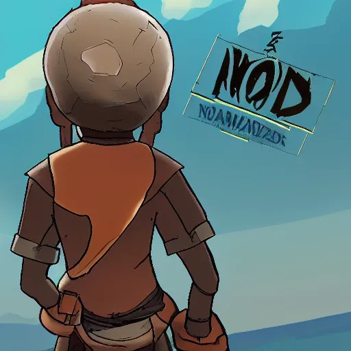 Prompt: character nomad looking at the horizon from the back!!!