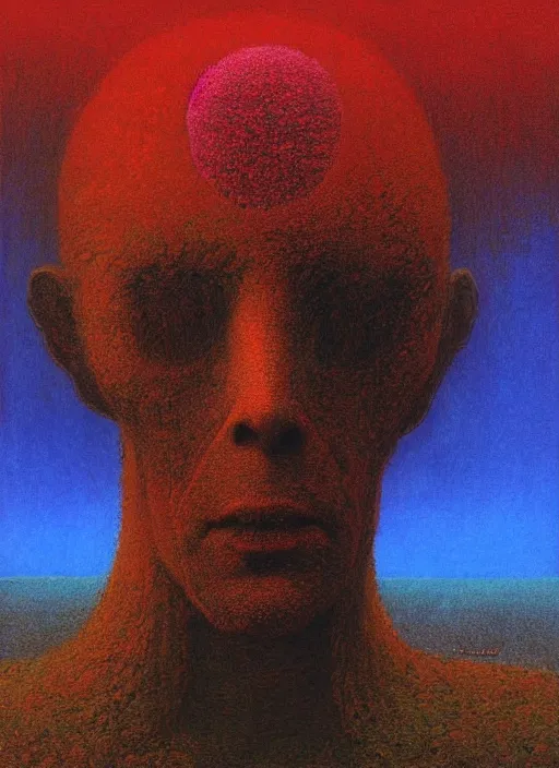 Prompt: rainbowmancer by beksinski, portrait, digital art