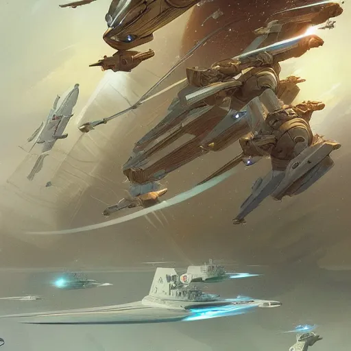 Image similar to fleet battle, science fiction, space, intricate, elegant, highly detailed, digital painting, artstation, concept art, matte, sharp focus, illustration, art by artgerm and greg rutkowski and alphonse mucha