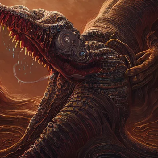 Image similar to screaming worm monster, maximalist, high detail, 8k, ornate, dark fantasy, realistic, masterpiece, Trending on art station, complex, WLOP