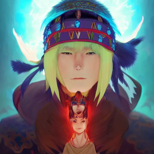 Prompt: anime portrait of as a shaman yedi using dark force to eliminate trump as an anime antagonist by Stanley Artgerm Lau, WLOP, Rossdraws, James Jean, Andrei Riabovitchev, Marc Simonetti, and Sakimichan, trending on artstation