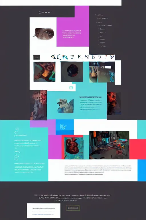 Image similar to website layout for digital artist, clean modern colorful ui