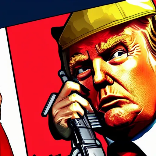 Image similar to donald trump as a mob boss, gta 5 cover