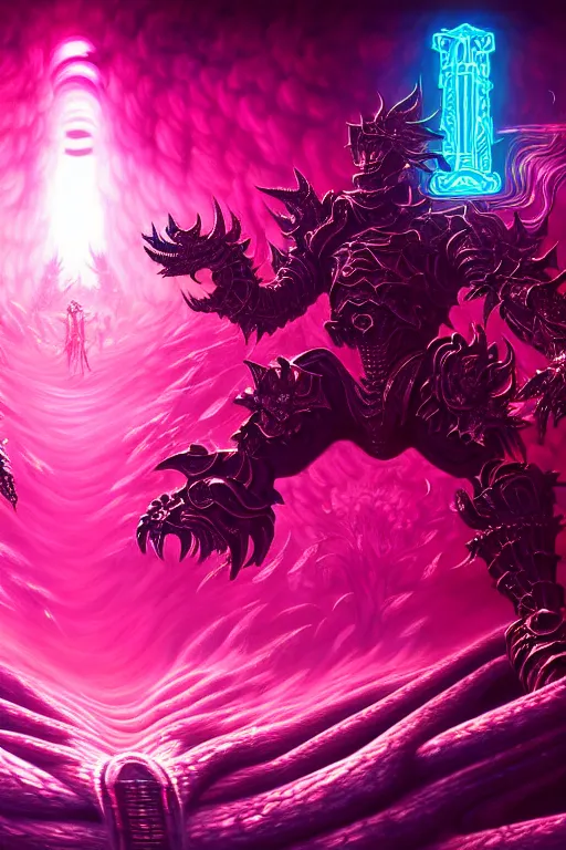 Image similar to a beautiful hyperdetailed painting of a cinematic boss fight against evil grandma, retrowave evil fantasy infrared, wallpaper, highly detailed, trending on artstation.
