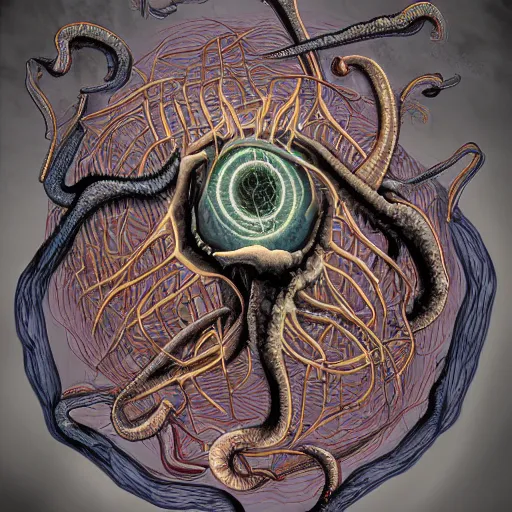 Image similar to the depthless eye, twisting eldritch horror beyond comprehension, digital art, medical dissection