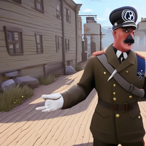 Image similar to Adolf Hitler in Fortnite 4K detailed super realistic
