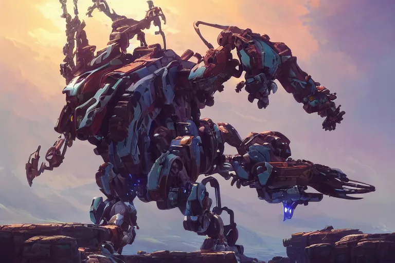 Image similar to clawstrider machine mecha animal beast robot of horizon forbidden west horizon zero dawn bioluminiscence, behance hd by jesper ejsing, by rhads, makoto shinkai and lois van baarle, ilya kuvshinov, rossdraws global illumination