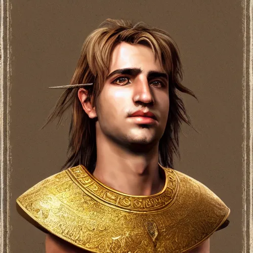 Prompt: portrait of alexander the great with a smug face, illustration by tetsuya nomura, vivid colors, extremely detailed, hd, 8 k, artstation